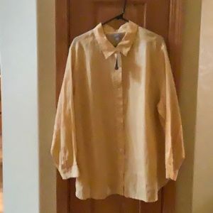 NWT J. Jill 100% Linen Button Down Top
